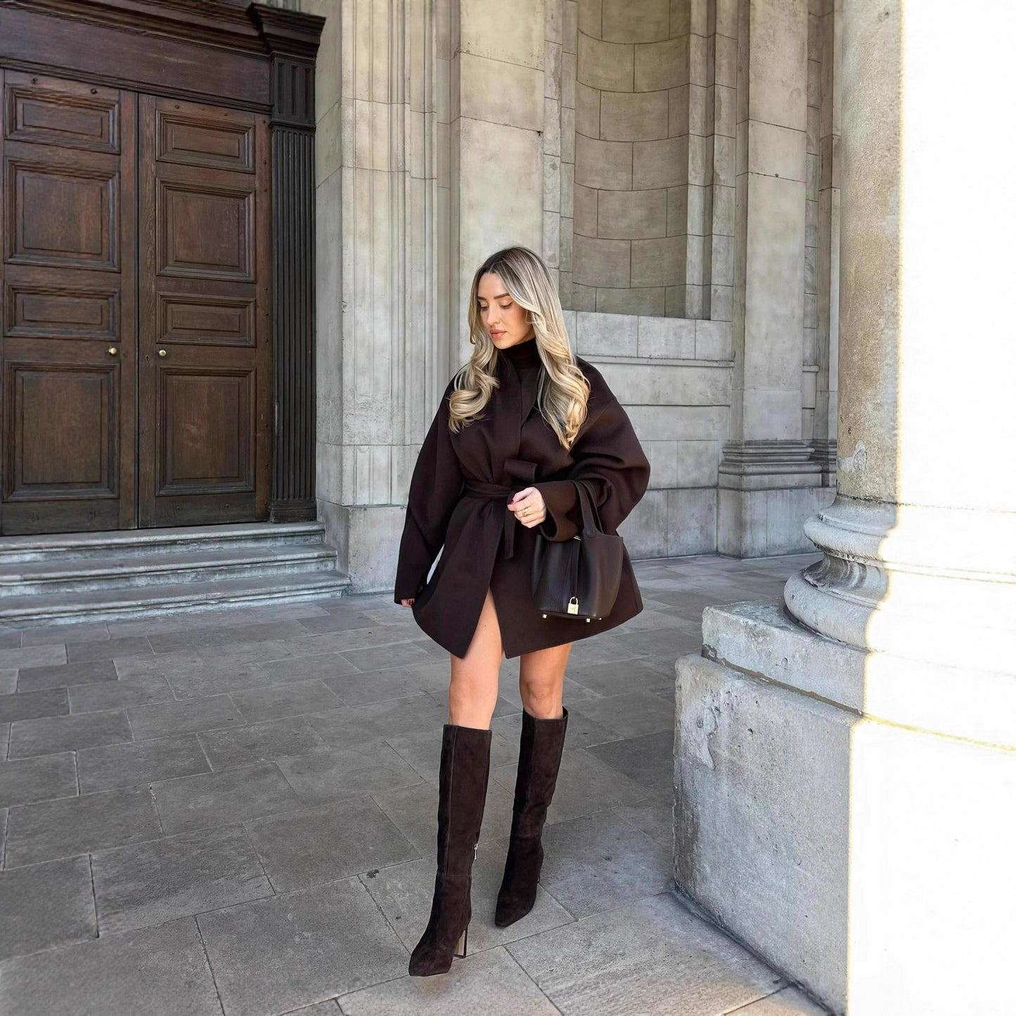 VAEA Brown Belted Coat