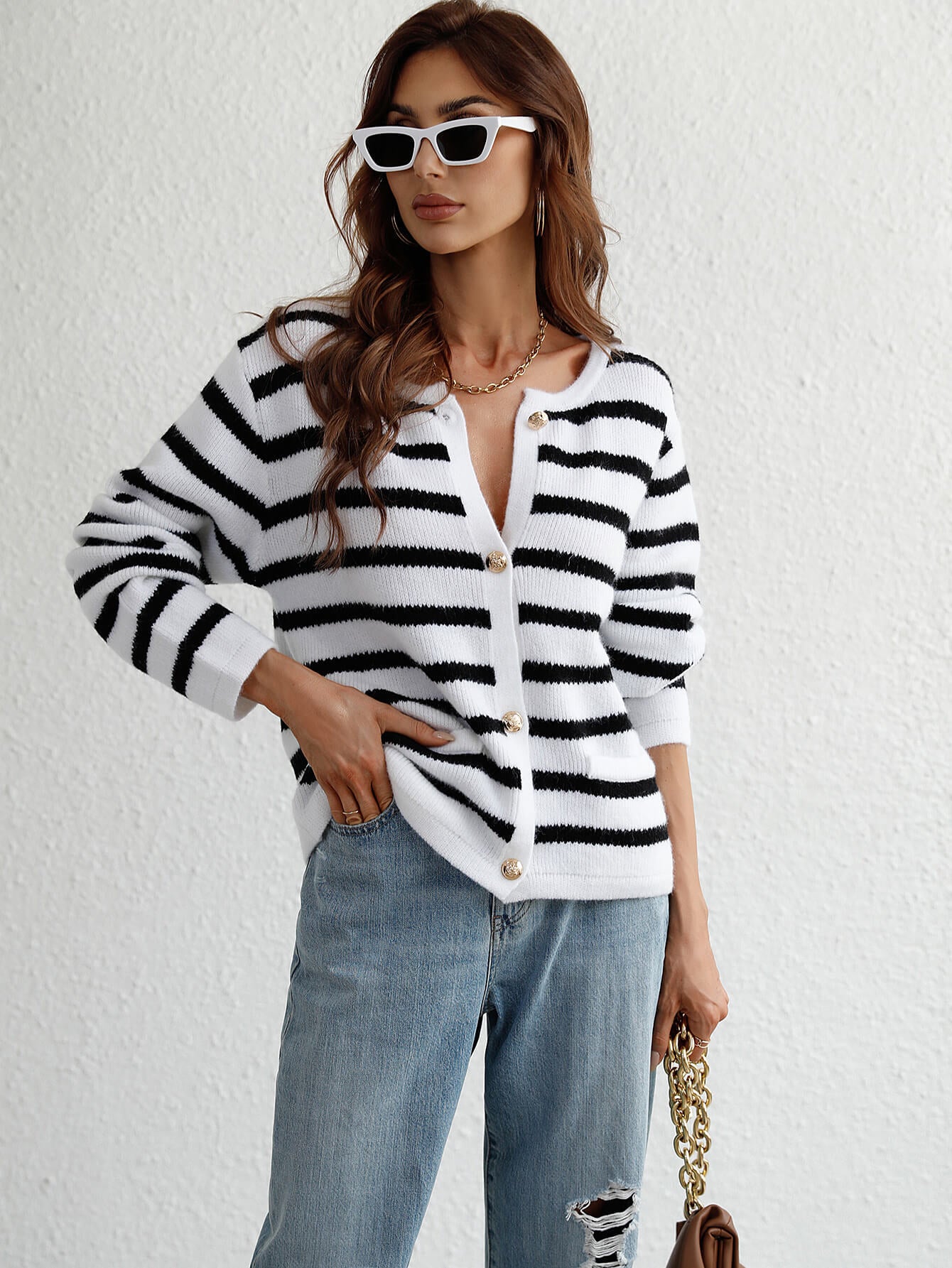 Striped Cardigan Sweater