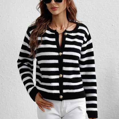 Striped Cardigan Sweater