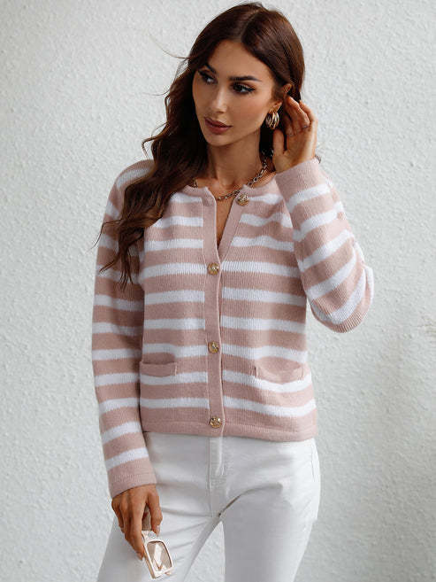 Striped Cardigan Sweater