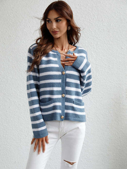 Striped Cardigan Sweater