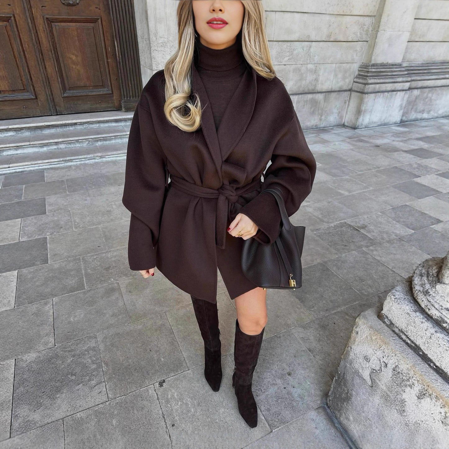 VAEA Brown Belted Coat