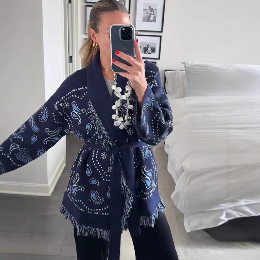 Belted Cardigan Bandana